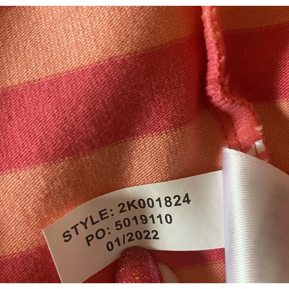Vineyard Vines 3/4 Sleeve Shirt Pink Orange Stripes Resortwear Women’s M Preppy - Picture 8 of 10